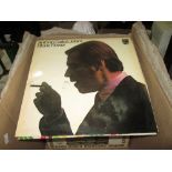 Box of vinyl records : Jazz theme, easy listening, Sinatra,