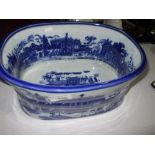 Antique style blue and white footbath