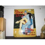 Vintage style painted metal advertising sign : Shoe Diva 40 cms x 30 cms