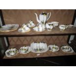 Shelley Tall Trees and Sunset pattern (11479 Queen Anne shape )tea set including coffee pot,
