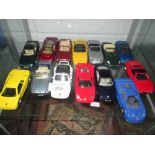 Shelf of 14 pull back toy cars : Maisto
