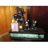 Movelty cast metal Cat and Mouse money box