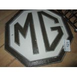 Cast iron advertising sign : MG Cars