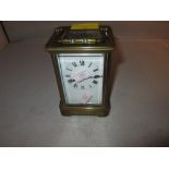 Late 19th / early 20th century carriage clock in bevelled glass case by A D Aron