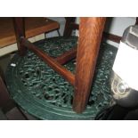 Metal garden patio table & oak dining chair