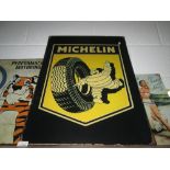Painted metal vintage style advertising sign : Michelin 70 cms x 50 cms