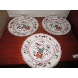 Set of three early 19th century Royal Worcester hand decorated plates