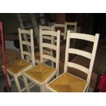 Set of vintage painted dining chairs