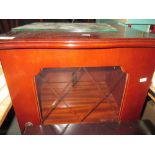 Modern glazed mahogany stereo cabinet
