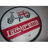 Cast iron advertising sign : Lambretta Scooters