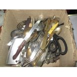 Box of assorted cutlery