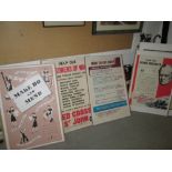 Selection of reproductions of World War II posters mounted on hardboard