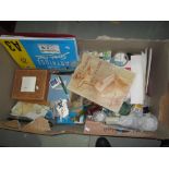 Box of assorted artists materials
