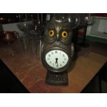 Antique style novelty owl mantle clock