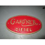 Cast iron sign : Gardiner Diesel