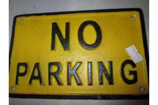 Cast iron advertising sign : No Parking