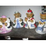 4 Wade Teddy bear ornaments by Jerome Walker