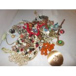 Bag of assorted costume jewellery, wristwatches etc.