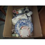 Box of decorative china and glassware