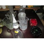 Clear glassware including decanters