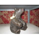 Carved wooden bear ornament