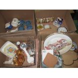 4 x boxes of decorative china, tea ware glassware etc.