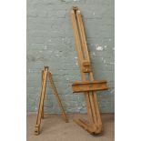 A large Reeves easel along with a smaller example.