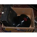 A box of gramophone records including Columbia, HMV, Decca, Regal etc.