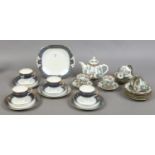 A Coalport bone china teaset along with a Cauldon bone china part teaset.