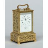 A Biedermeier ormolu carriage alarm clock by Anton Liszt, Wien.