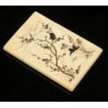 A Japanese Meiji period shibayama ivory card case.