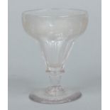 A large Victorian glass rummer etched to the rim with fruiting vines, 15cm.