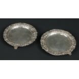 A small pair of early 19th century Portuguese silver salvers.