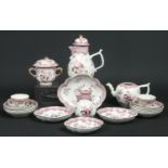 A Chinese export famille rose part breakfast set.