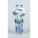 An 18th century Chinese hexagonal baluster blue and white vase.