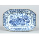 An 18th century Chinese export dish of canted rectangular form.