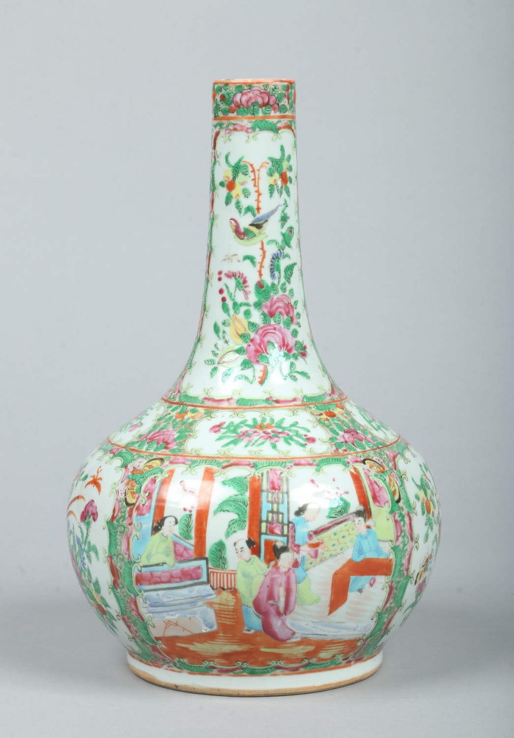 A 19th century Cantonese bottle vase.