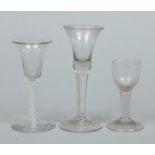 Three Georgian wine glasses;