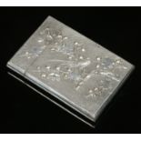 A Chinese silver card case and cover.