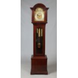 A large George V mahogany longcase clock with glazed trunk.