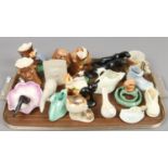 A tray of Hornsea ceramics to include figures of animals, mug, can can dish etc.