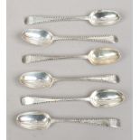 A set of 6 Georgian silver teaspoons chased with threaded borders by Thomas & William Chawner,