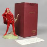 A boxed Carlton ware collectors club limited edition red Mephisto figure, modelled by Andrew Moss.