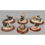 Six Border Fine Art models of border collie pups including an example from The James Herriot