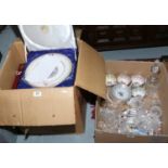 Two boxes of miscellaneous to include Paragon bone china teaset,