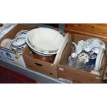 Three boxes of miscellaneous including Minton, Royal Grafton, vintage coffee service, Wedgwood,