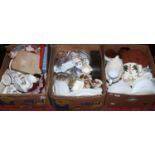 Three boxes of miscellaneous to include bone china teawares, Longpark Torquay ware,