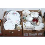 Two boxes of miscellaneous ceramics to include Hornsea coffee service, Arthur Wood and Wedgwood etc.