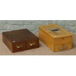 Two vintage wooden tills.