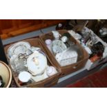 Three boxes of miscellaneous including Ringtons, Alfred Meakin dinnerwares,